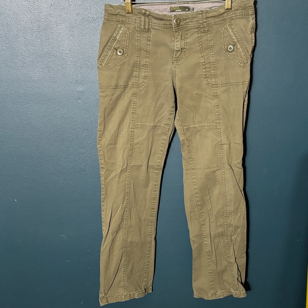 Prana Women's Khaki Flare Pants Size 6